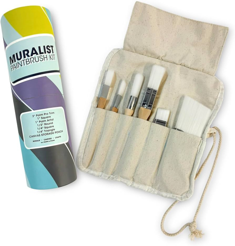 Zibra 6-Piece Muralist Paint Brush Set with Artist Brushes, 1" Brushes, Detail Brushes & Ergonomi... | Amazon (US)