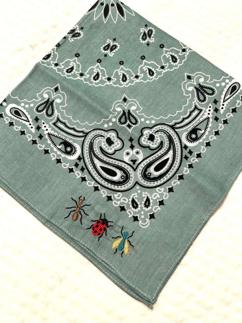 Sad Bug Summer Concert Bandana - Blue Moss color | Etsy (Global)