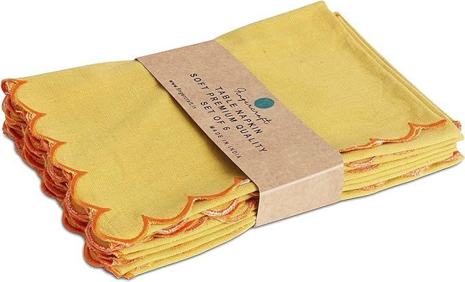 Dinner Napkins, Everyday Use, Premium Quality Cotton Linen Blend Napkins Set of 6 Perfect for Par... | Amazon (US)