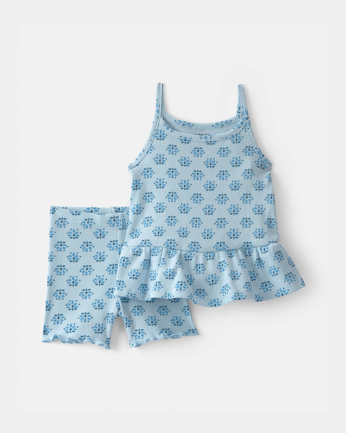 Baby Girl 2-Piece Floral Top & Short Set - Blue | Carter's Inc