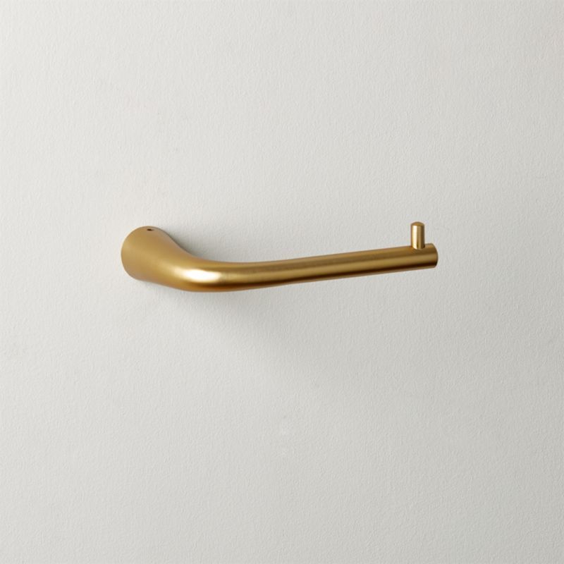 Pyra Brushed Brass Toilet Paper Holder + Reviews | CB2 | CB2