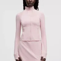 Cropped Gold Zipper Yoga Jacket Stand Up Collar Yogo Clothes Long-Sleeve Thumb Hole Training Runn... | DHGate