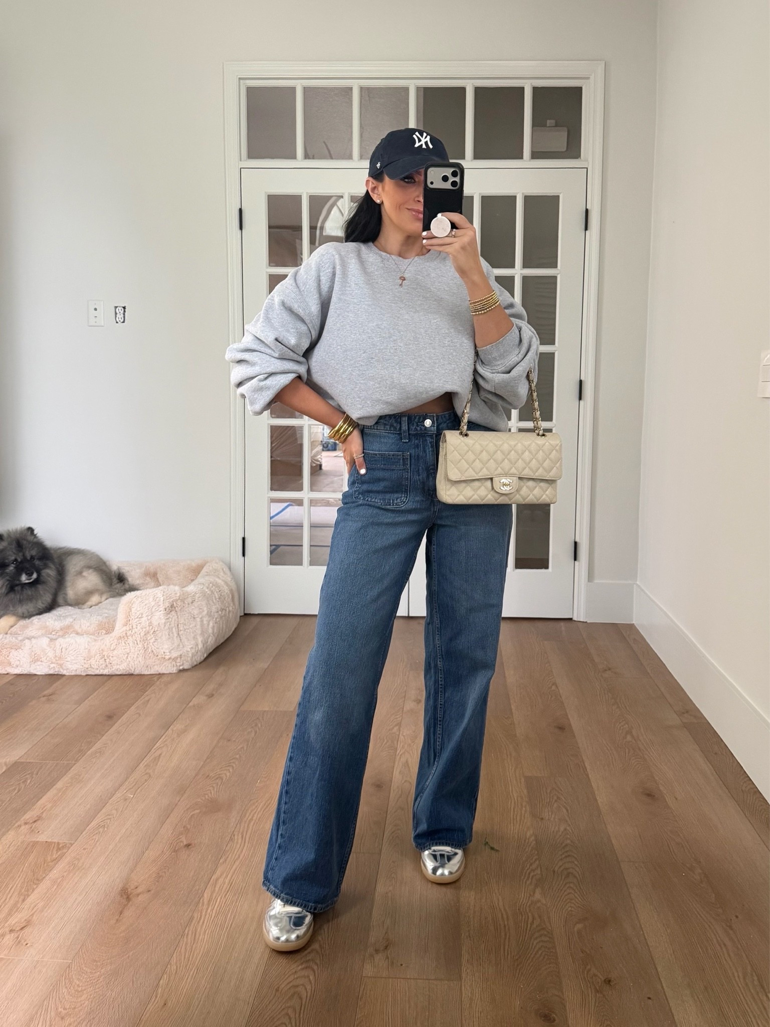 Free Assembly Women's and Women's Plus Wide Leg Jeans with Patch Pockets. Women Cotton Mock Neck Sweatshirt