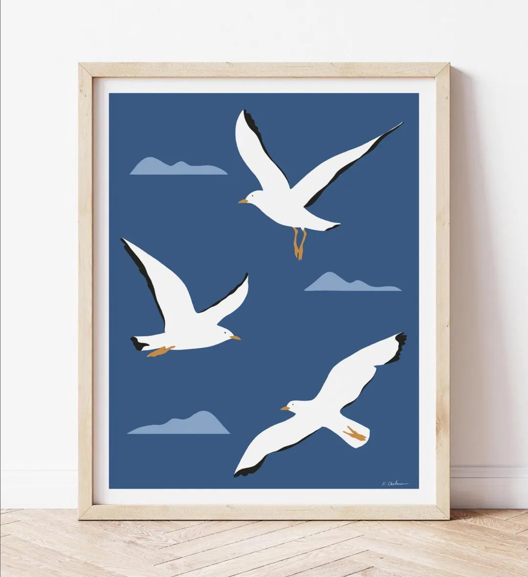 The Graceful Pursuit - Seagull Original Art, Giclée Print, Wall Decor, Maine, Maine Artist, Orig... | Etsy (Global)