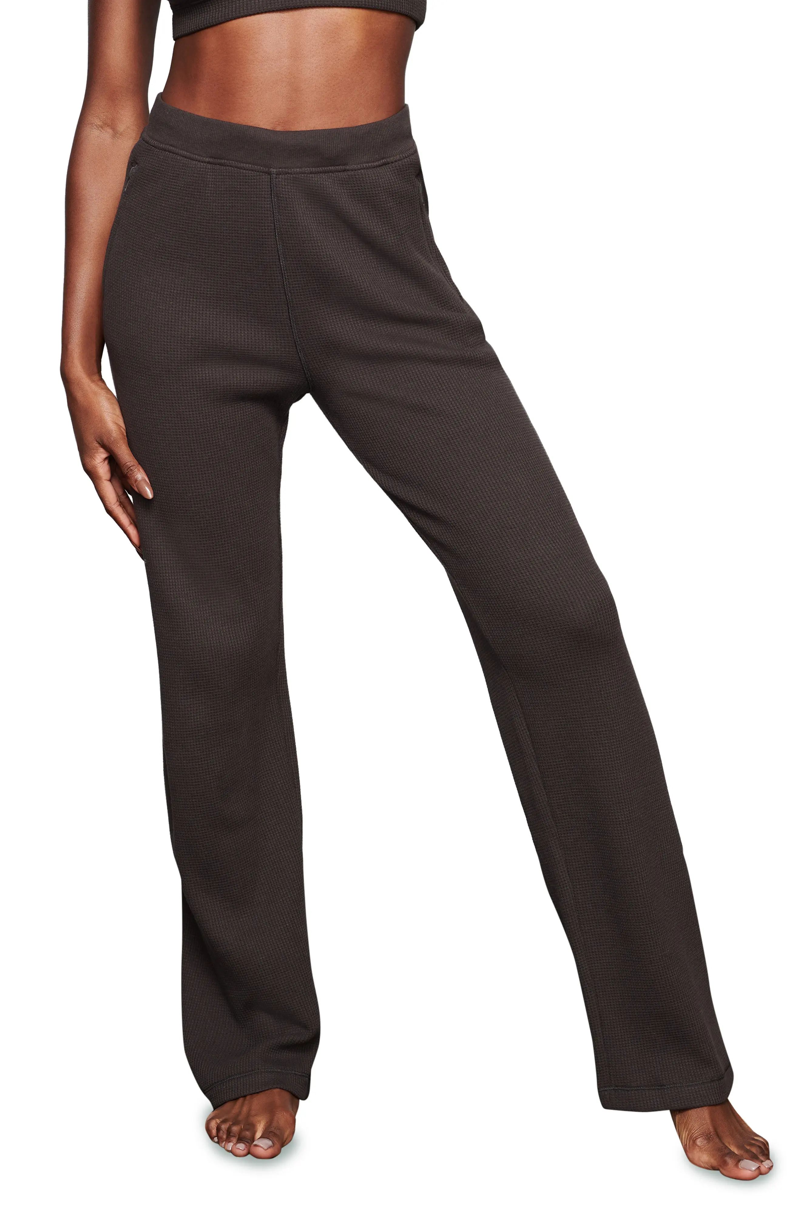 SKIMS Waffle Loose Pants, Size Small in Dark Chocolate at Nordstrom | Nordstrom