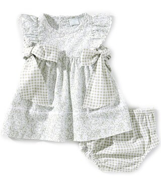 Edgehill Collection Baby Girls Gingham Side-Tie Sleeveless Ditsy Floral Dress | Dillard's | Dillard's