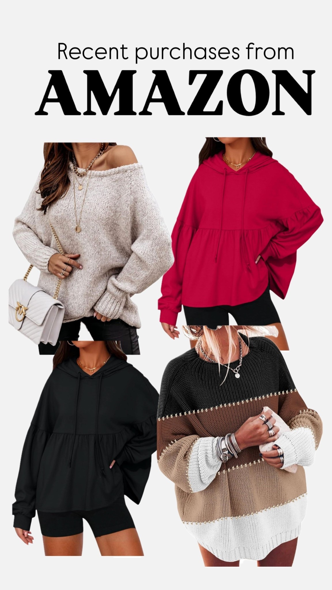 Sweatshirts // sweaters from Amazon // Amazon haul 

#LTKFindsUnder50 #LTKdayinmylife #LTKSeasonal