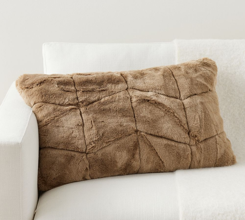 Quilted Alpaca Faux Fur Lumbar Pillow | Pottery Barn (US)