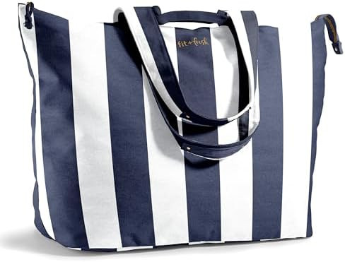 Fit & Fresh Large Beach Bag for Women - Extra Large Travel Tote With Pockets | Amazon (US)