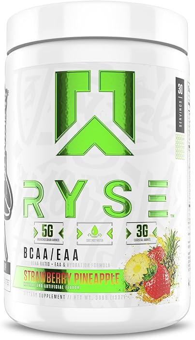 RYSE BCAA EAA Powder - Strawberry Pineapple - 5g Branched Chain Amino Acids, 3g Essential Aminos,... | Amazon (US)