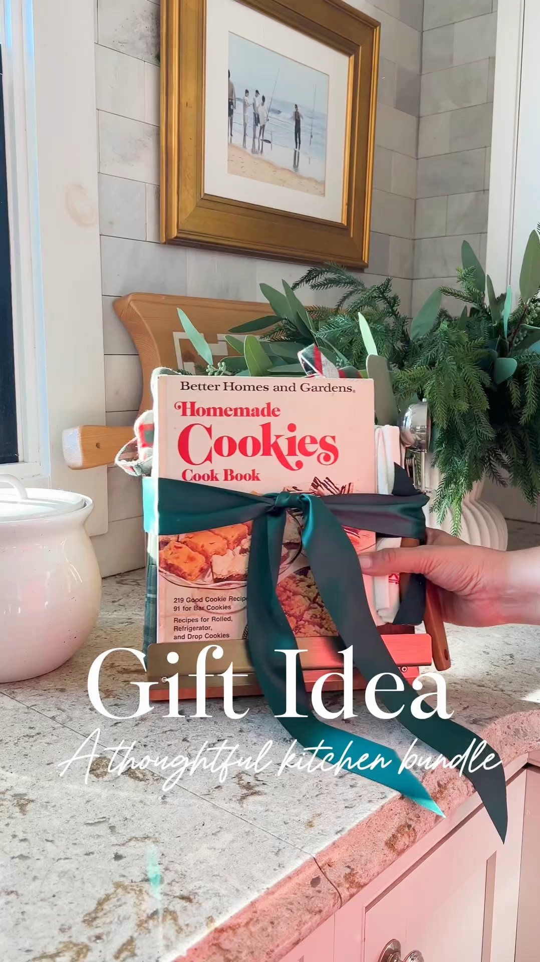Gift Idea – A Thoughtful Kitchen Bundle

It’s the thought that counts, and this gift bundle takes it to the next level with a vintage cookbook—the same one my mom always used—adding a heartfelt touch to any kitchen. 🤍✨ Paired with a chic cookbook stand, festive potholders, and kitchen essentials, this bundle is wrapped up beautifully with a luxe green satin ribbon. 🎁

You can purchase the exact vintage cookbook I’ve linked on Amazon and EBay or add your own sentimental favorite to make it personal. Everything is linked in my LTK—comment ‘SHOP’ to make this heartfelt bundle yours! 🎄
