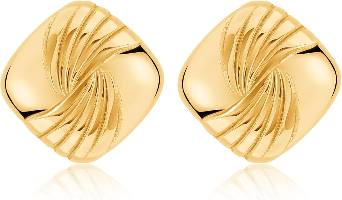 Large Chunky Gold Earrings for Women, Big Gold Tabi Square Statement Geometric Vintage Earrings, ... | Amazon (US)