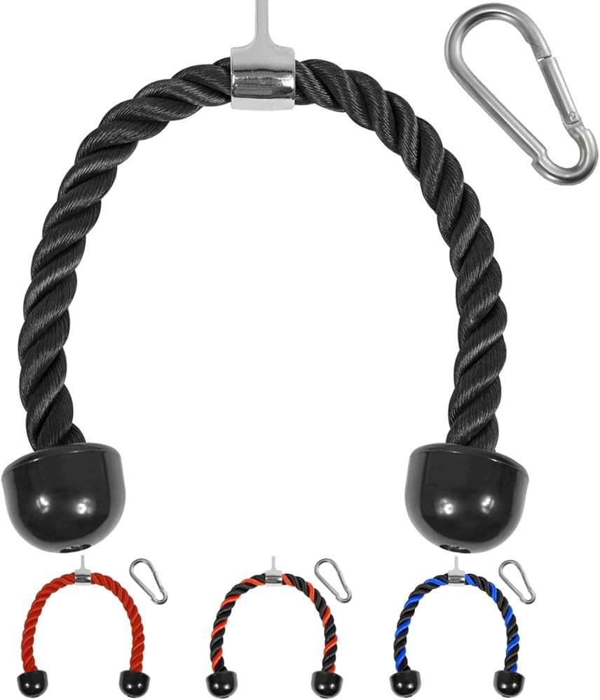 Yes4All Deluxe Tricep Rope Cable Attachment, 27 & 36 inch with 4 Colors, Exercise Machine Attachm... | Amazon (US)