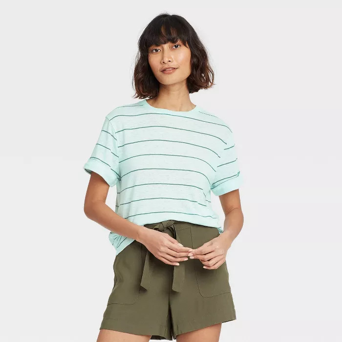 Women's Short Sleeve Linen T-Shirt - A New Day™ | Target