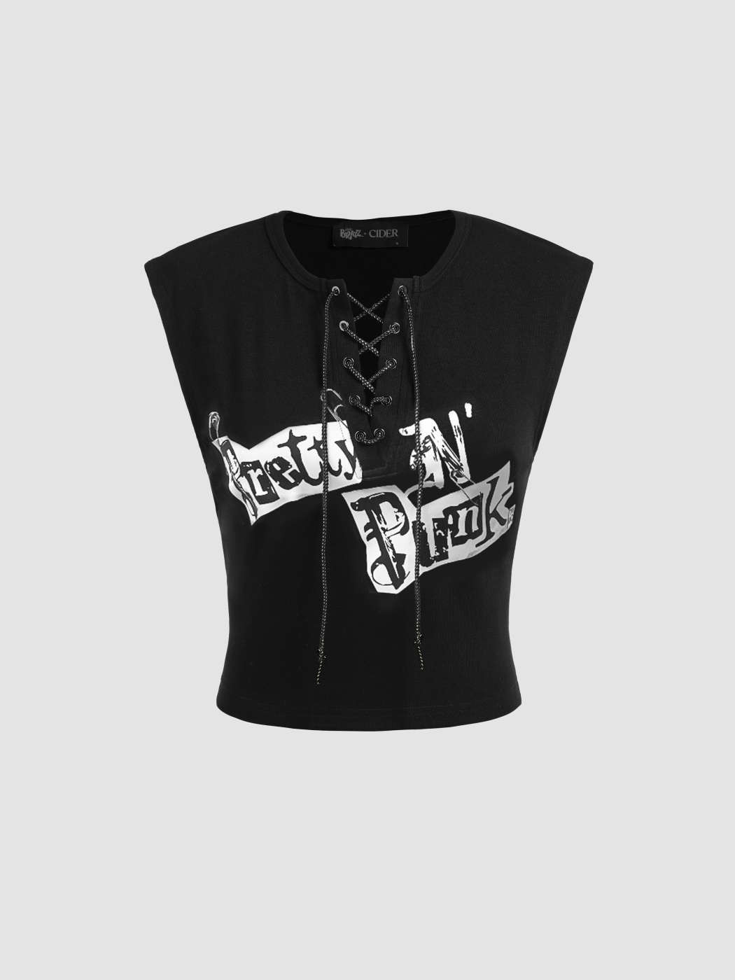 Cider X Bratz Pretty N Punk Safety Pin Crop Tank Top | Cider
