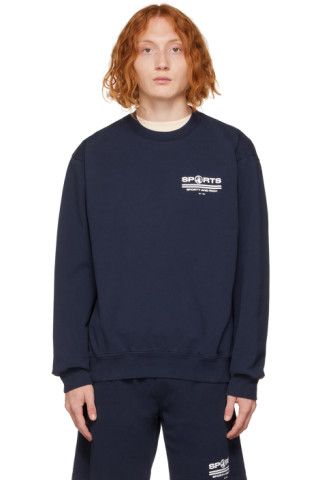 Navy 'Sports' Sweatshirt | SSENSE
