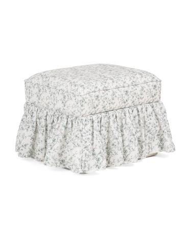 22x18x18 Floral Print Blair Ruffle Ottoman | TJ Maxx