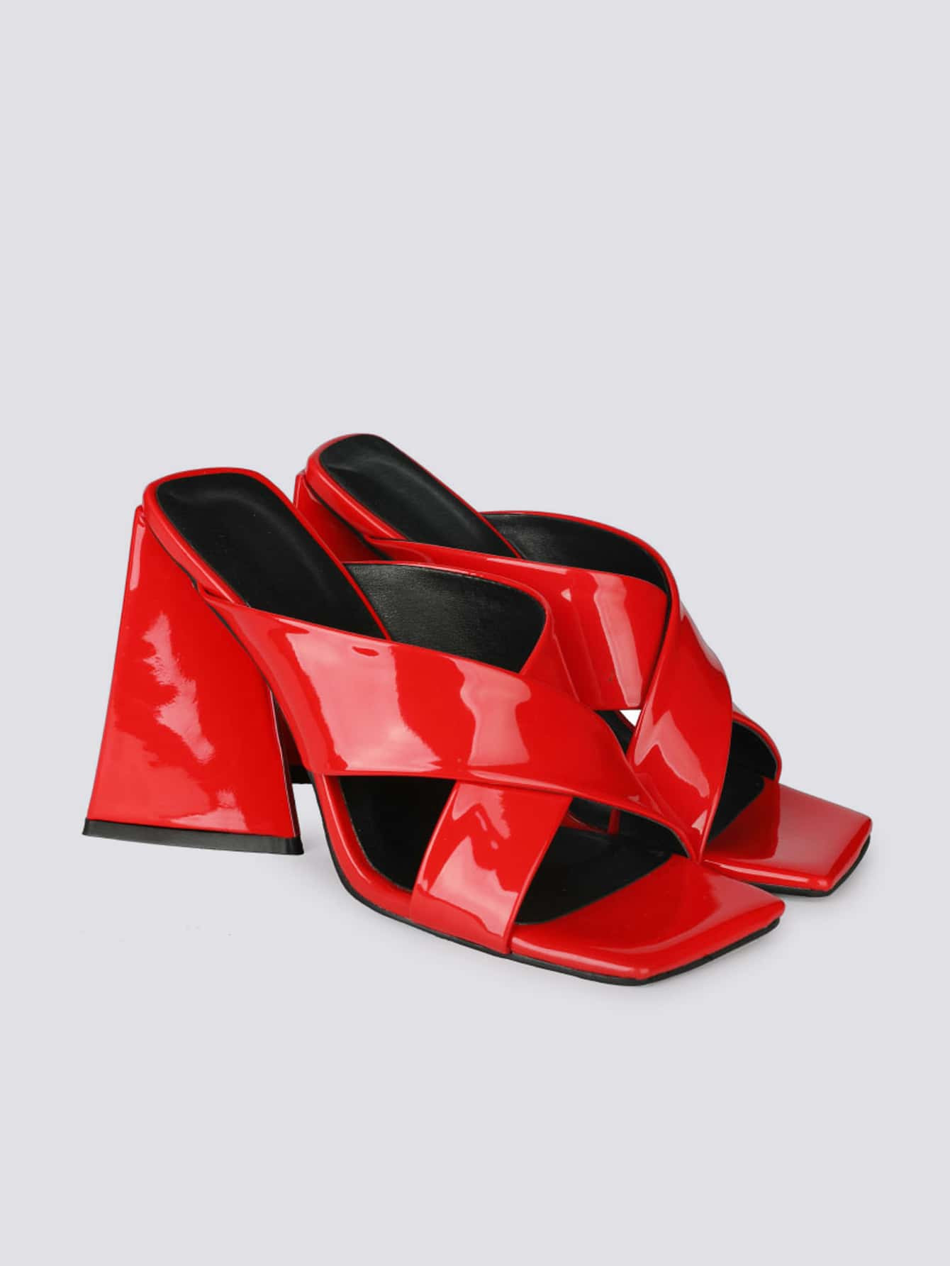 Minimalist Cross Strap Sculpture Heeled Mules | SHEIN