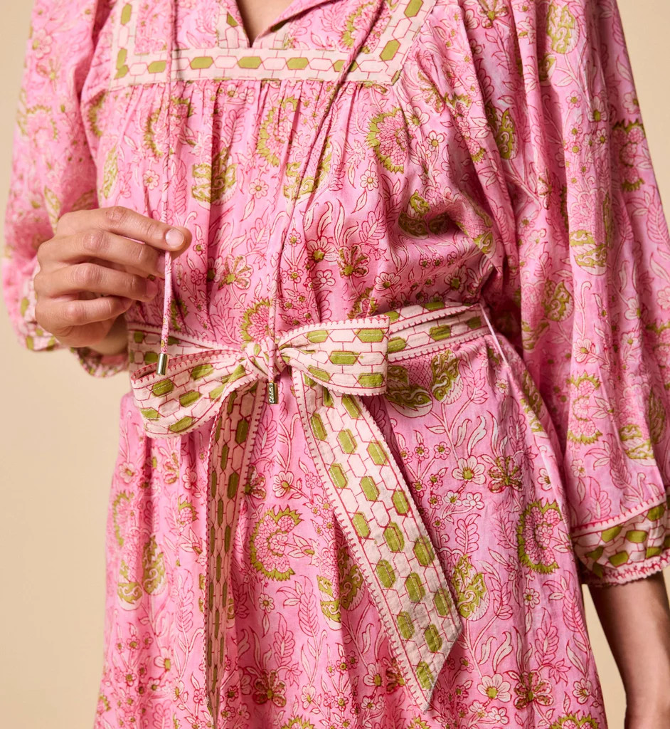 Magdalena Mini Dress | Wildflower Prism Pink | Cleobella