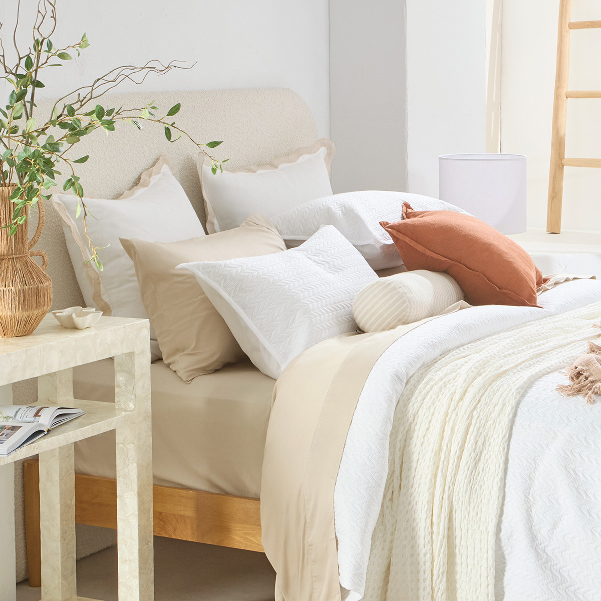 Camden White Coverlet Set [ASPBCAMDEN16A] | Pillow Talk AU