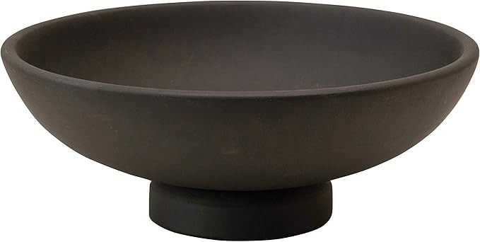 Bloomingville Mango Wood Footed, Black Bowl, Brown | Amazon (US)