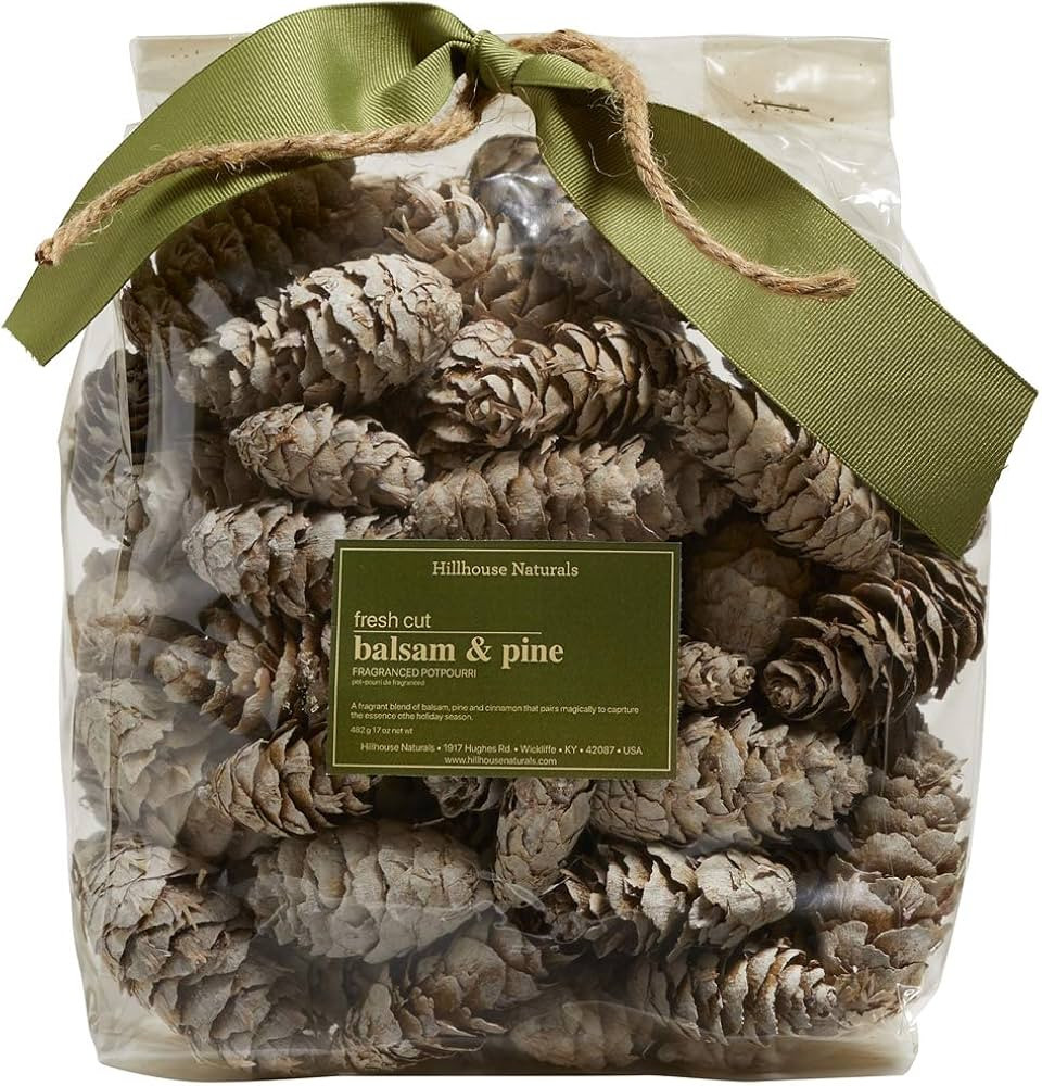 Hillhouse Naturals Fresh Cut Balsam and Pine Potpourri White Cones 14 oz | Amazon (US)