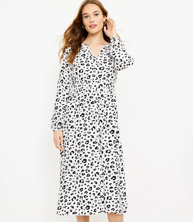 Leopard Print Midi Shirtdress | LOFT | LOFT