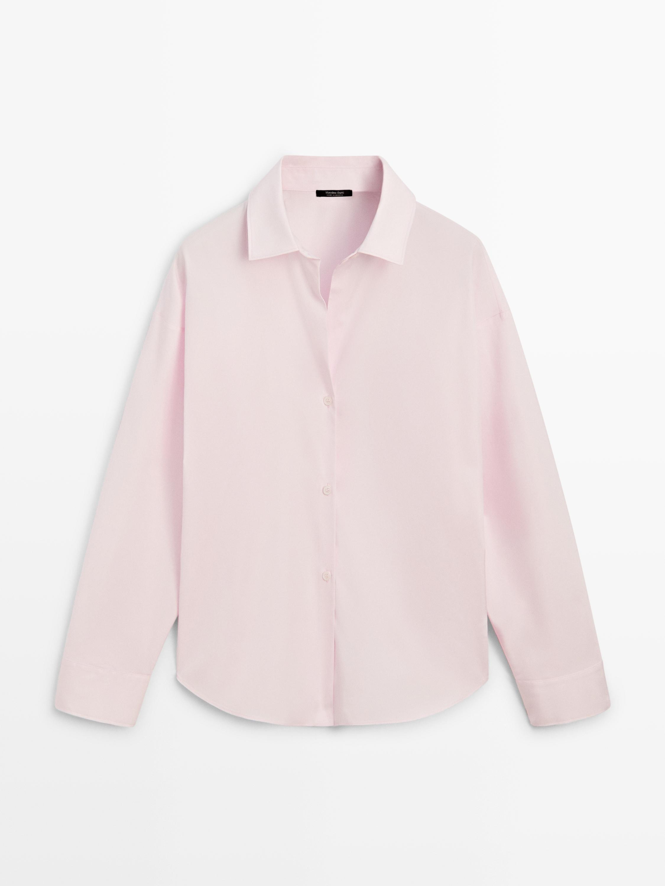 Camicia in popeline di cotone con dettaglio a pinza | Massimo Dutti IT