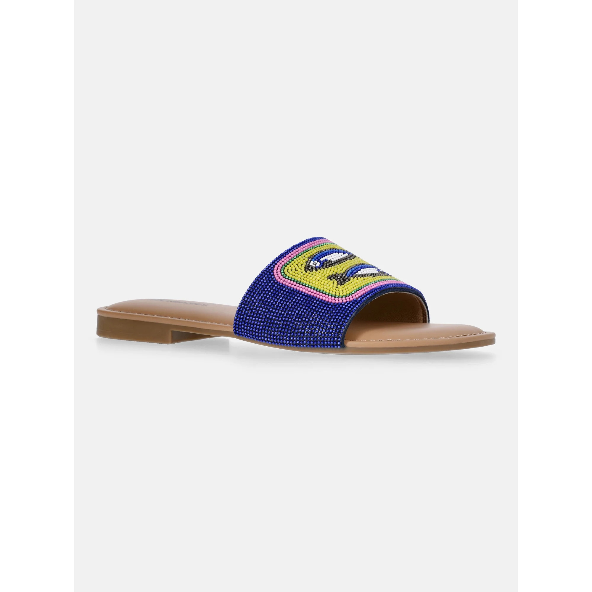 No Boundaries Women's Beaded Slide Sandals | Walmart (US)