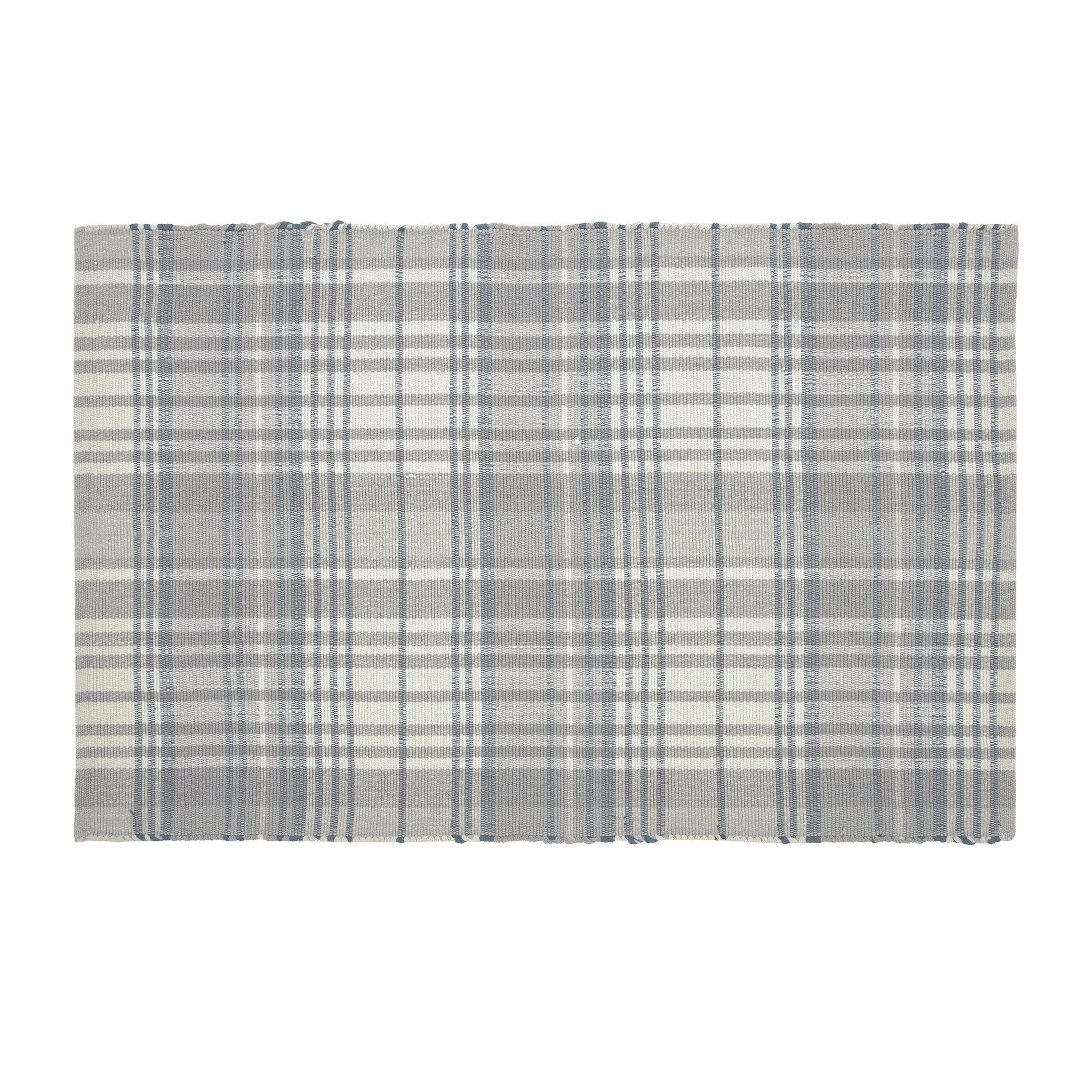 My Texas House Grey Plaid Layering Polyester Indoor/Outdoor Area Rug, 38" x 58" - Walmart.com | Walmart (US)