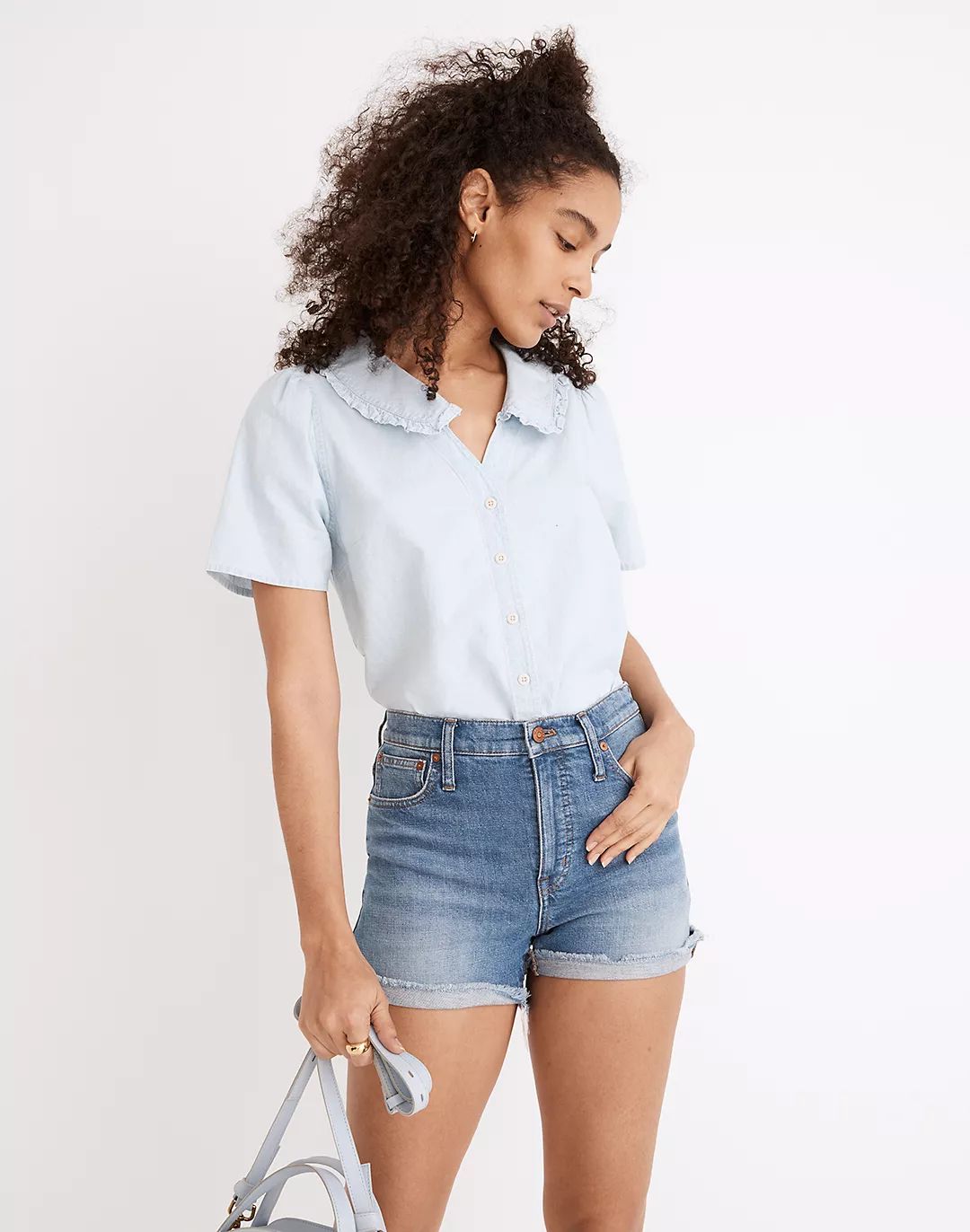 High-Rise Denim Shorts in Lavista Wash | Madewell