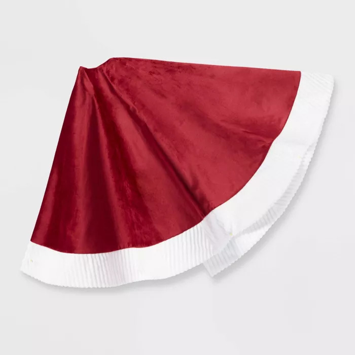 48in Velvet Tree Skirt Red with Faux Fur Cuff - Wondershop™ | Target