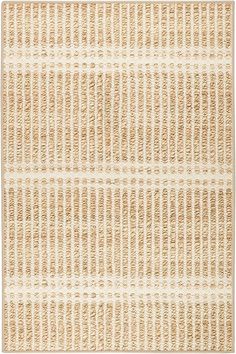 Dash and Albert Arbor Machine Washable Area Rug - 5' x 8' Neutral Stripe Washable Accent Rug Stai... | Amazon (US)
