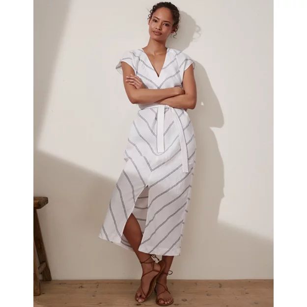 Chevron-Stripe Linen Dress | The White Company (UK)