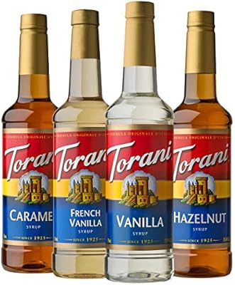 Torani Variety Pack Caramel, French Vanilla, Vanilla & Hazelnut, 25.4 Ounces (Pack of 4) | Amazon (US)