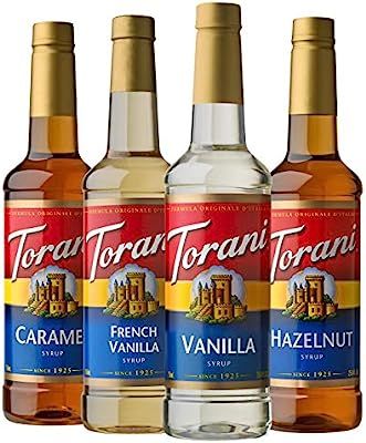 Torani Variety Pack Caramel, French Vanilla, Vanilla & Hazelnut, 25.4 Ounces (Pack of 4) | Amazon (US)