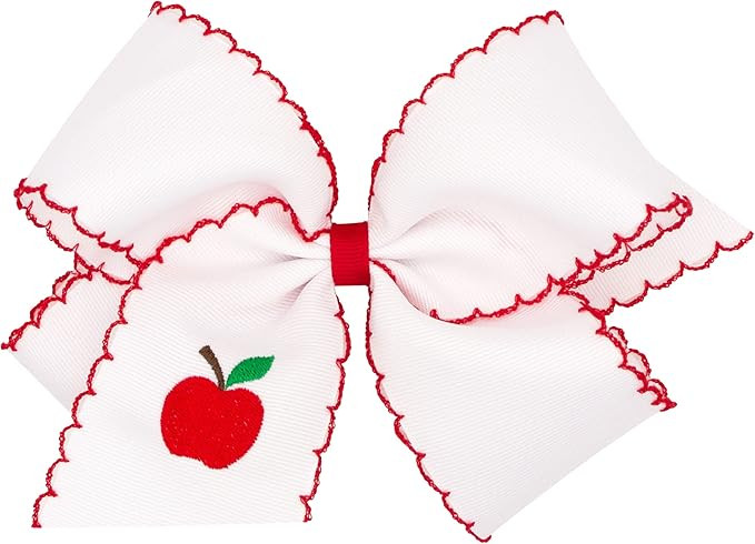 Wee Ones Moonstitch Embroidered Apple or Pumpkin Bow | Amazon (US)