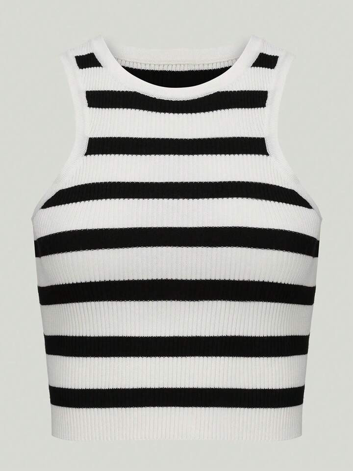 Women's Striped Sleeveless Knit Top | SHEIN