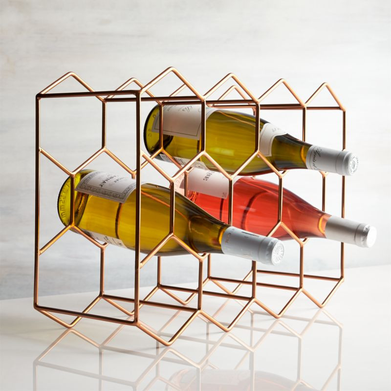 11-Bottle Wine Rack Copper + Reviews | Crate & Barrel | Crate & Barrel