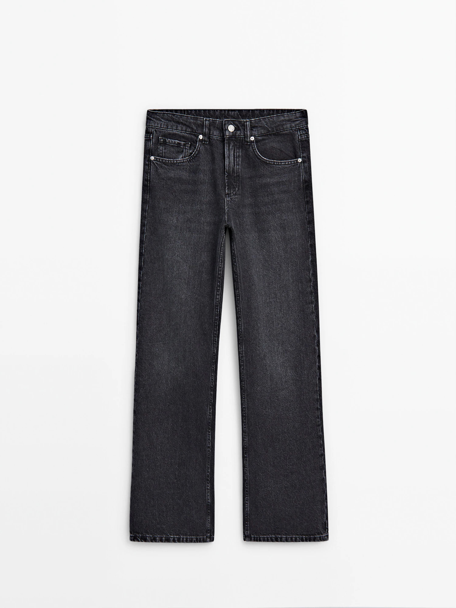 Mid-rise wide-leg full length jeans | Massimo Dutti US