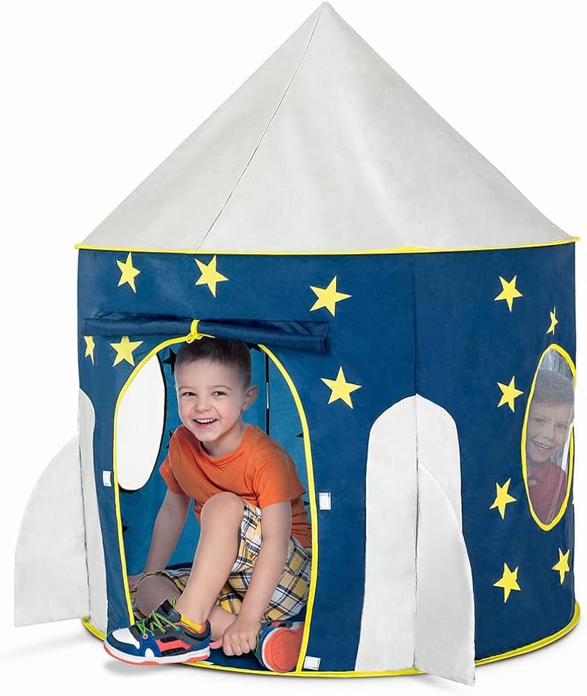 FoxPrint Rocket Ship Tent - Space Themed Pretend Play Tent - Space Play House - Spaceship Tent Fo... | Amazon (US)