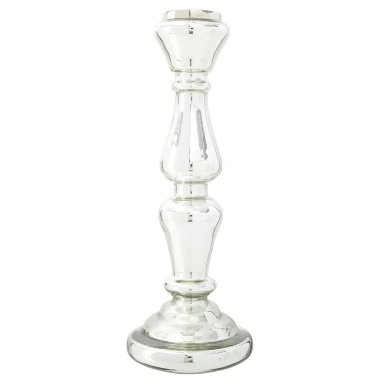 Pillar Candlestick, Silver, 12", by My Texas House | Walmart (US)