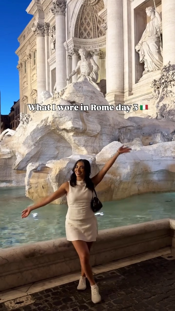 What I wore in Rome day 3 🇮🇹 

Day 3 in Rome was spent shopping and exploring! We also took some cute pics at Trevi Fountain and had a late night reservation at The Court cocktail Bar ✨

Loving my new set from @princesspolly, shoes are @allbirds, purse is @coach, & jewelry is @ellievailjewelry ✨ Links in bio on my LTK 🤎 

#ootd #travelrome #rometravel #princesspolly #traveloutfits

#LTKPetite #LTKTravel #LTKStyleTip