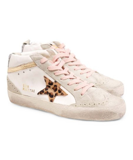 Golden Goose Gray & White Leopard Star Mid Star Leather Sneaker - Women | Zulily