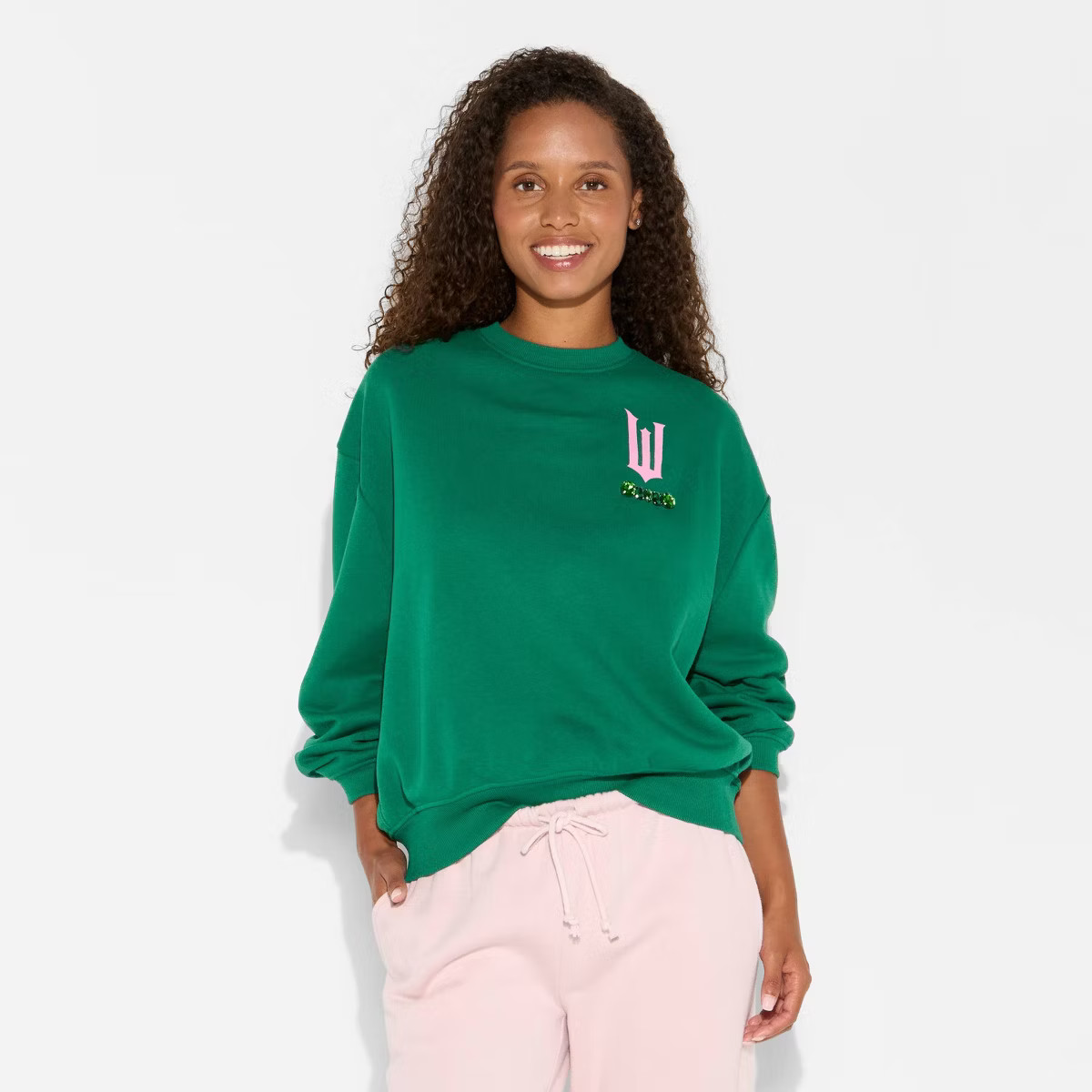 Women's Wicked Love Limits Graphic Sweatshirt - Emerald Green M | Target