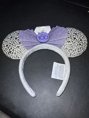 2023 Disney Parks D100 Platinum 100 Years of Wonder Minnie Ears Headband | eBay US