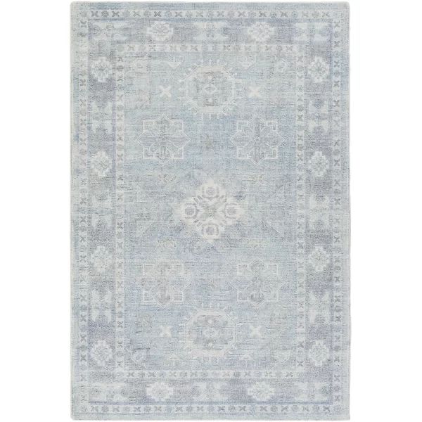 Rakel Oriental Hand-Tufted Wool Denim/Sky Blue Area Rug | Wayfair North America