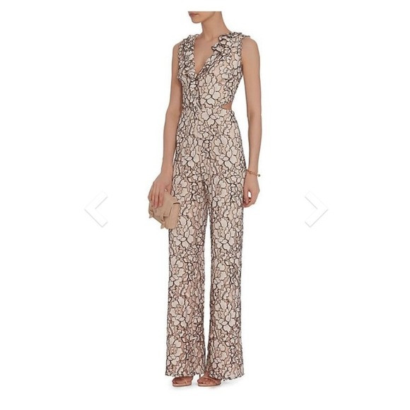 Alexis Jumpsuit Womens XS Floral Pink Lace Formal Wedding Guest Cocktail Party | Poshmark