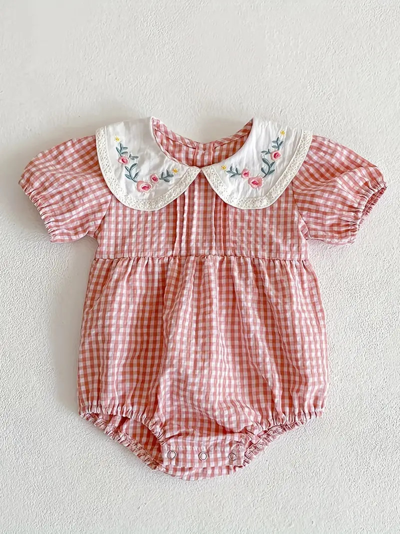 Adorable Flower printed Doll Collar Plaid Baby Girls Cotton - Temu | Temu Affiliate Program