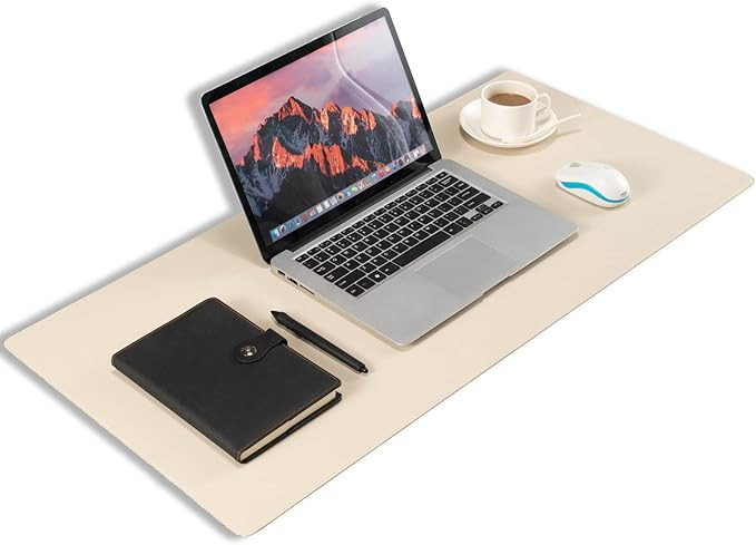 Leather Desk Pad Blotter,Wolaile 36x17 inch Big Keyboard Mouse Pad,Waterproof Non-Slip Writing De... | Amazon (US)